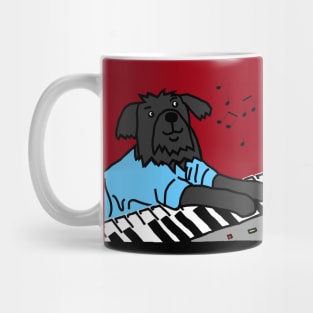 Funny Dog Plays Music on Piano Keyboard Mug